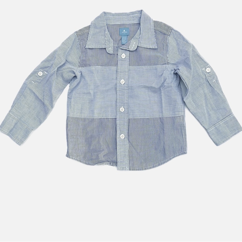 GAP Baby Gap Blue Striped Button-Down Shirt - Size 2 Years